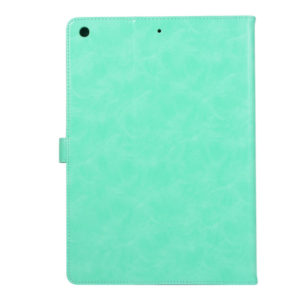 Crazy Horse Texture Horizontal Flip Leather Tablet Case with Buckle & Holder & Card Slots & Wallet & Photo Frame For iPad 10.2 2021 2020 2019 / 10.5(Mint Green)