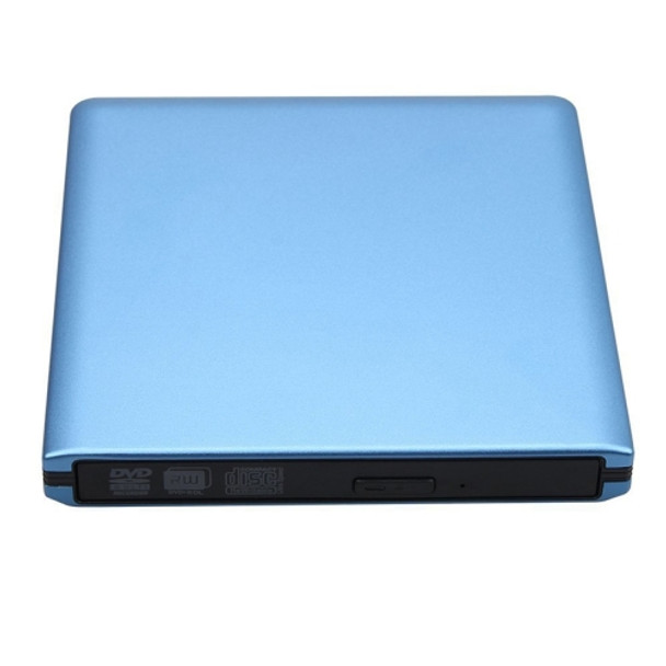 Aluminum Alloy External DVD Recorder USB3.0 Mobile External Desktop Laptop Optical Drive (Blue)