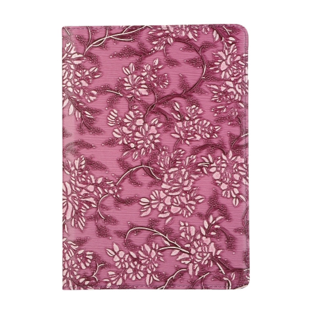 360 Degree Rotating Grape Texture Leather Case with Holder For iPad 4 / 3 / 2(Purple)