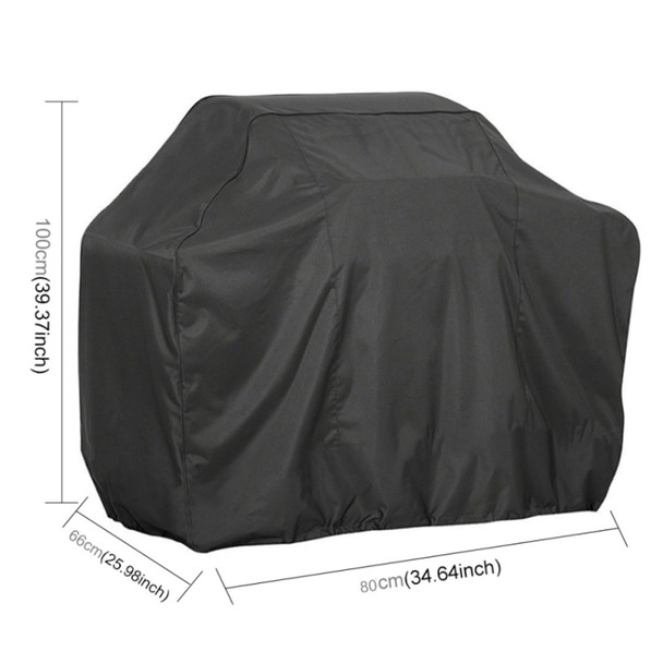 80x66x100cm 420D Oxford Cloth BBQ Square Protective Bag Charcoal Barbeque Grill Cover(Black)