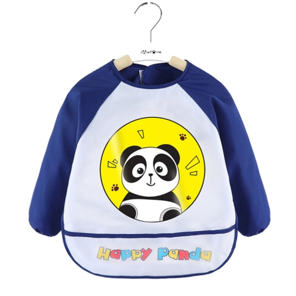 2 PCS Baby Eating Gown Children Waterproof Apron, Colour: Long-sleeved Panda(90cm)