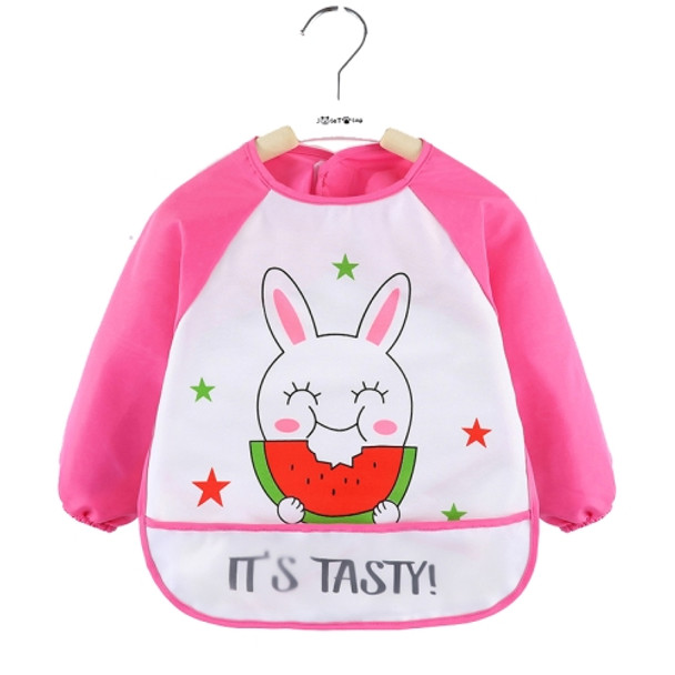2 PCS Baby Eating Gown Children Waterproof Apron, Colour: Long-sleeved Watermelon Rabbit(110cm)