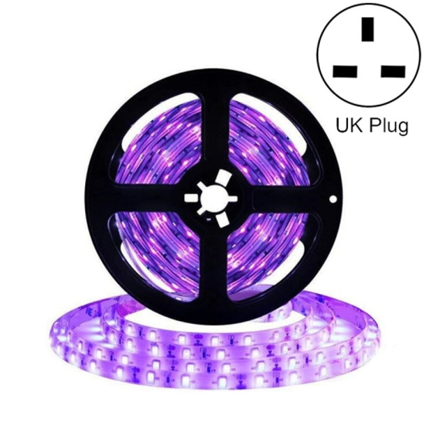 3528 SMD UV Purple Light Strip Epoxy LED Lamp Decorative Light Strip, Style:Bare Board 5m(UK Plug)