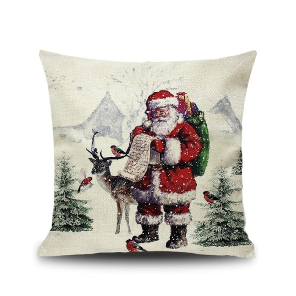 2 PCS Christmas Digital Printed Linen Pillowcase Without Pillow Core, Size: 45x45cm(R-PSD150)