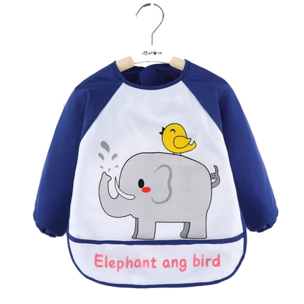 2 PCS Baby Eating Gown Children Waterproof Apron, Colour: Long-sleeved Elephant(110cm)