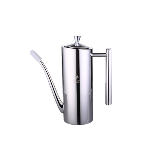 SSGP 304 Stainless Steel Oil Pot Kitchen Home Milk Tea Pot Kettle, Capacity:700ml(Straight Handle)