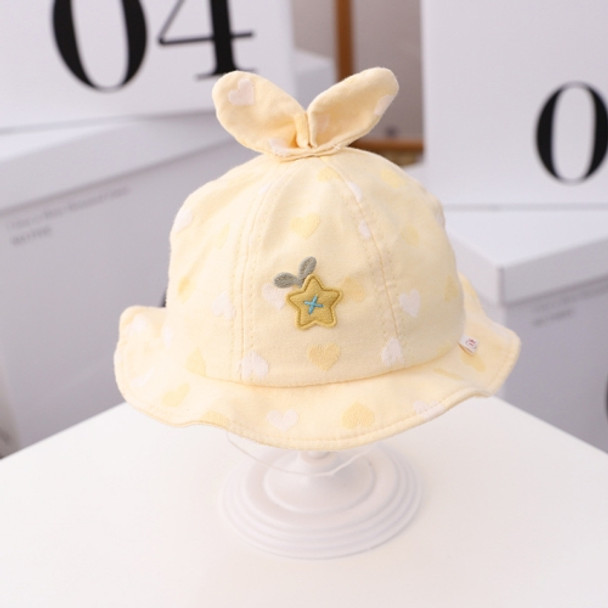 MZ9828 Star Grass Pattern Newborn Basin Hat Baby Cotton Hat Fisherman Hat, Size: Around 42cm(Yellow)