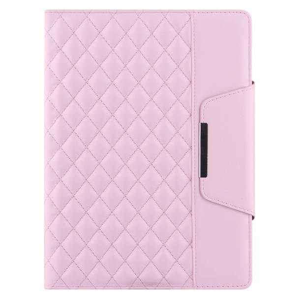 Checkered Pattern Horizontal Flip Leather Case with Holder & Card Slots & Hand Strap For iPad 9.7 (2018 / 2017) / Air 2 / Air / Pro 9.7 2016(Pink)