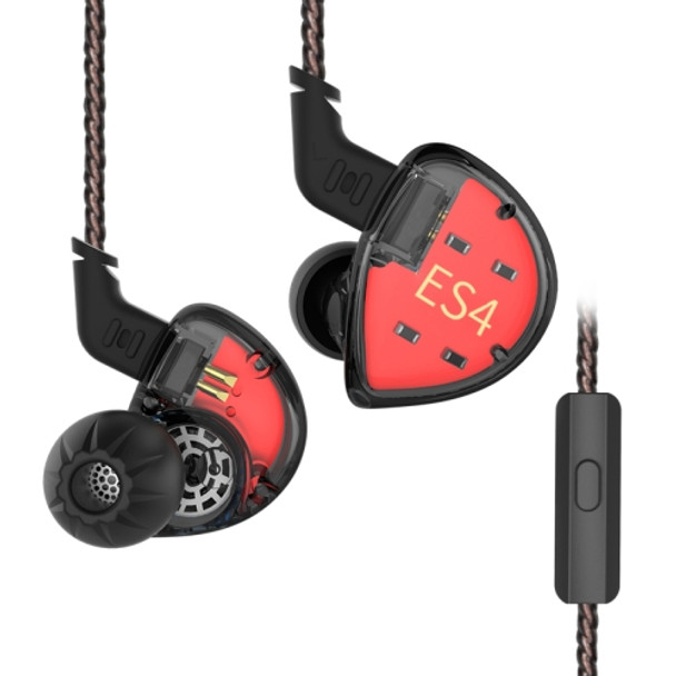 KZ ES4 Hybrid Technology HiFi In-Ear Wired Earphone With Mic(Black)
