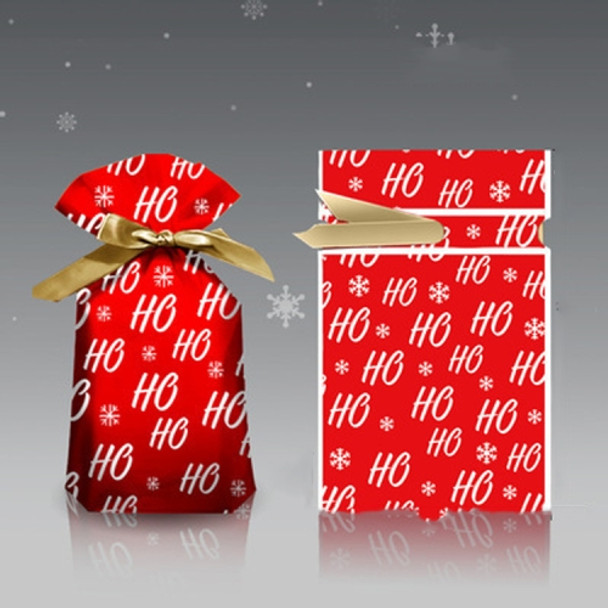 50 PCS / Set 15x23cm Christmas Gift Packaging Bag Ribbon Drawstring Bag  Fruit Bag(HoHo)