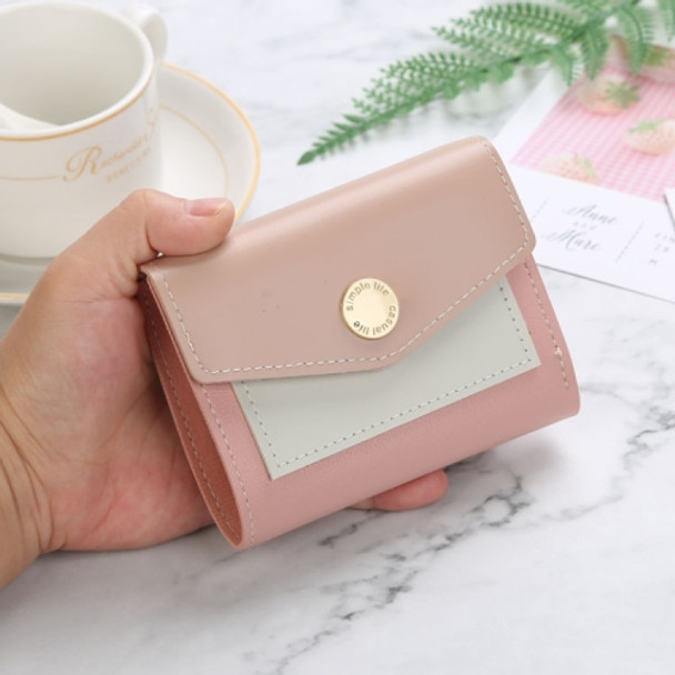 3 PCS Ladies Short Type PU Small Wallet Leather Coin Purse(Pink)