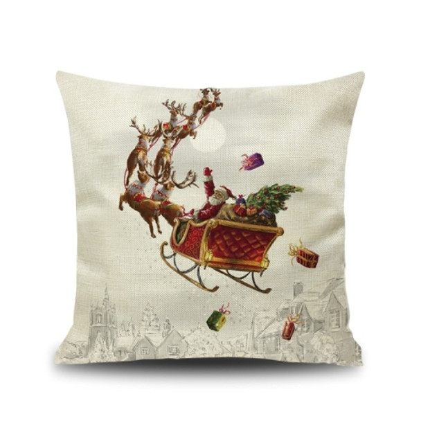 2 PCS Christmas Digital Printed Linen Pillowcase Without Pillow Core, Size: 45x45cm(R-PSD149)