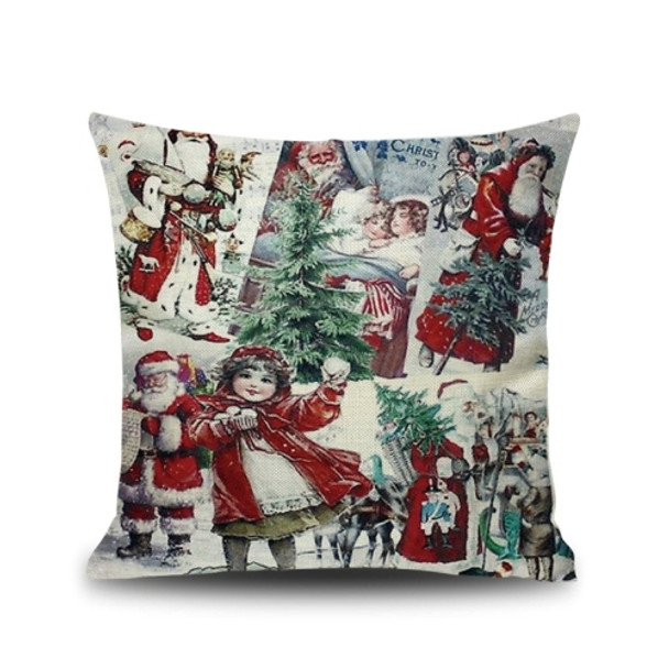 2 PCS Christmas Digital Printed Linen Pillowcase Without Pillow Core, Size: 45x45cm(R-PSD148)