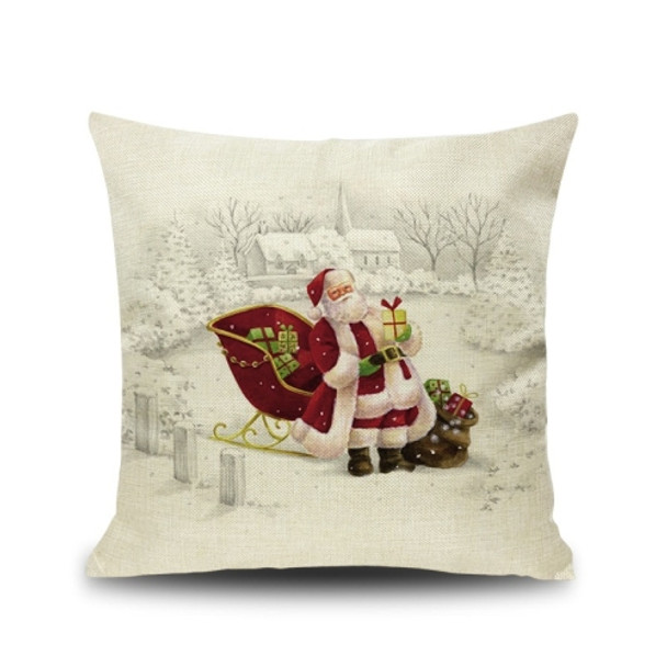 2 PCS Christmas Digital Printed Linen Pillowcase Without Pillow Core, Size: 45x45cm(R-PSD146)