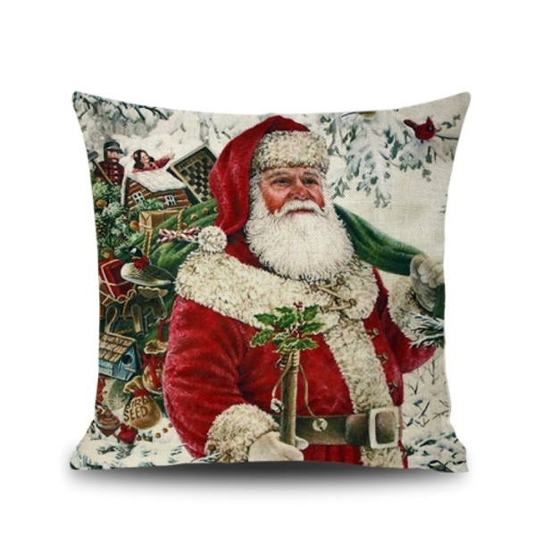 2 PCS Christmas Digital Printed Linen Pillowcase Without Pillow Core, Size: 45x45cm(R-PSD147)