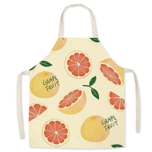 2 PCS Linen Fruit Printed Housework Sleeveless Apron, Specification: 45x56 cm(Orange)