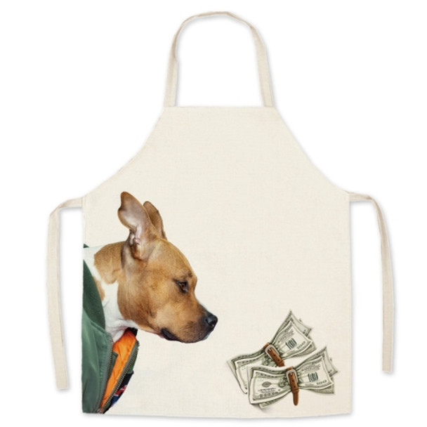 2 PCS Supermarket Household Kitchen Restaurant Workwear Sleeveless Apron, Specification: 65x75 cm(Cat Dog Series -9)