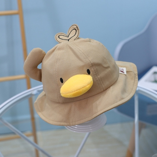 MZ8843 Little Yellow Duck Shape Children Basin Hat Baby Fisherman Hat, Size: Around 48cm(Khaki)