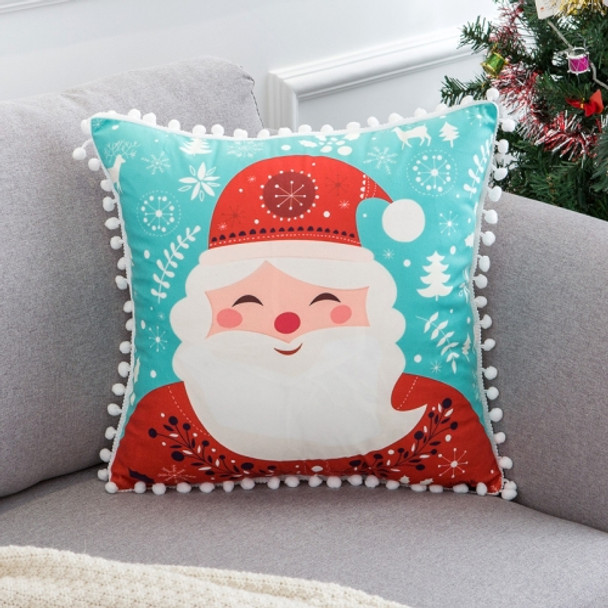 Christmas Velvet Pillowcase With Fur Balls, Without Pillow Core, Size: 45x45cm(Beard)