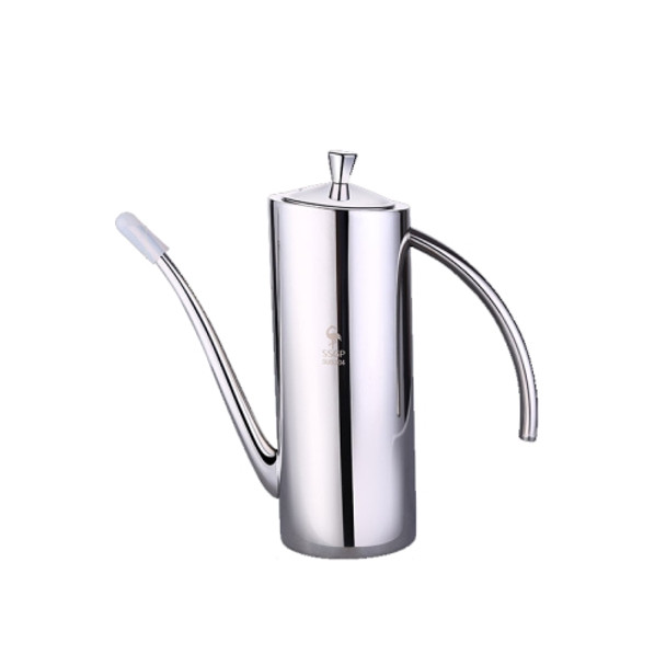 SSGP 304 Stainless Steel Oil Pot Kitchen Home Milk Tea Pot Kettle, Capacity:700ml(Curved Handle)