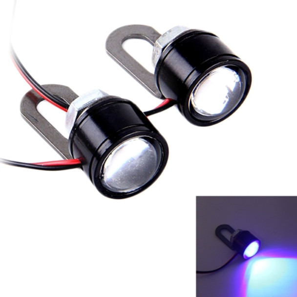 2 PCS 12V 3W  Blue Light Eagle Eyes LED Strobe Light For Motorcycle ?Wire Length: 90cm