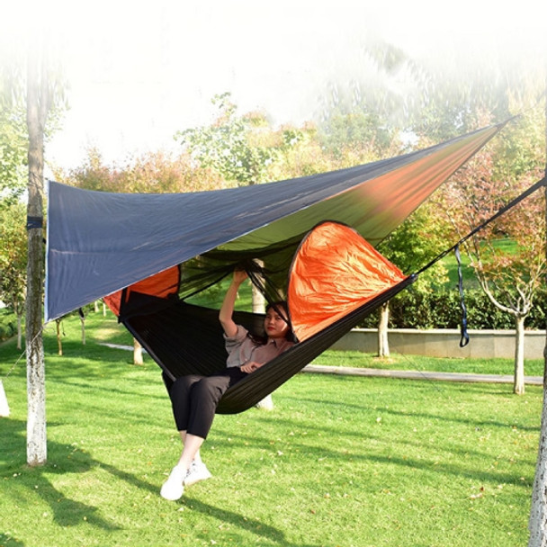 Strut Mosquito Net Hammock Diamond Sunshade Set Outdoor Camping Automatic Quick-Open Anti-Mosquito Hammock Canopy Set(Black)