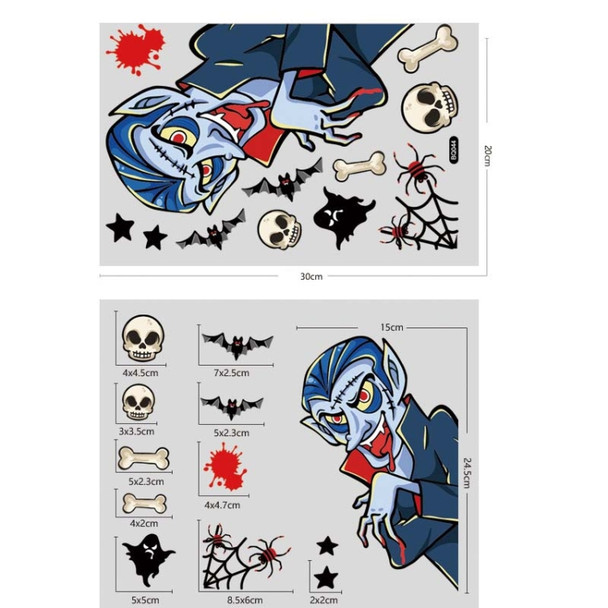 10 PCS Halloween Decoration Static Wall Stickers(BQ044 Vampire)
