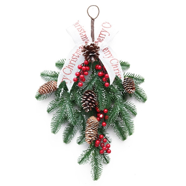 SYWA37 50cm Upside Down Christmas Tree Decoration PE Red Fruit Wall Hanging Rattan