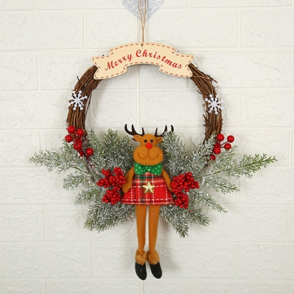 Christmas Decoration Wreath Garland Rattan Door Hanging, Specification: Bulls