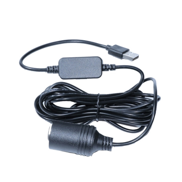 5V Turn 12V USB To Cigarette Lighter Socket Female Head Driving Recorder Mobile Power Cord, Specification: 2m