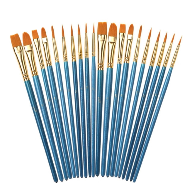2 Packs Nylon Pearlescent Round Head Watercolor Acrylic Hook Line Brush(Blue)