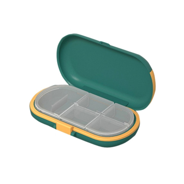2 PCS HW073 Portable Pill Box Cut Medicine Large-capacity Storage Box Travel Compartment Sealed Small Medicine Box(Green)