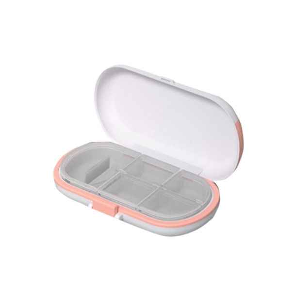 2 PCS HW073 Portable Pill Box Cut Medicine Large-capacity Storage Box Travel Compartment Sealed Small Medicine Box(Pink)