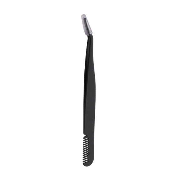 6 PCS Stainless Steel Marriage Accepted Eyelashes Tweezers Eyebrow Combing Tweezers, Color Classification: Black