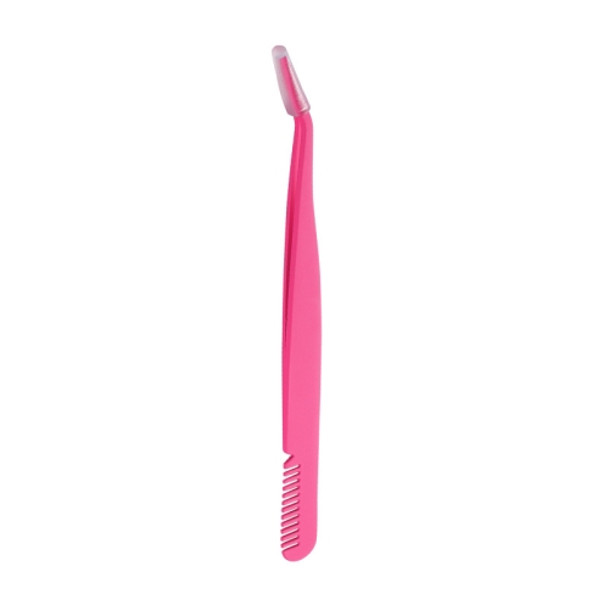6 PCS Stainless Steel Marriage Accepted Eyelashes Tweezers Eyebrow Combing Tweezers, Color Classification: Pink