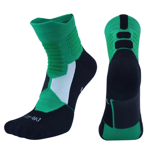 2 Pairs Antibacterial Terry Socks Basketball Socks Men And Women Adult Sports Socks, Size: M 35-38 Yards(Green)