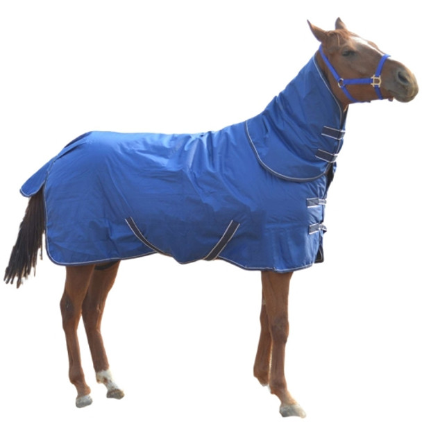 Winter Plus Cotton Comfortable And Warm Horse Jersey With Bib, Specification: 155cm (Dark Blue)