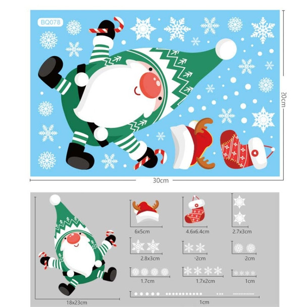 10 PCS Christmas Decoration Electrostatic Stickers Shopping Mall Glass Window Decoration Stickers(BQ078)