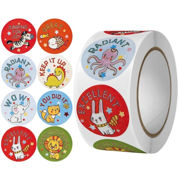 2 PCS Kindergarten Children Cartoon Animal Stickers Gift Packaging Bag Sealing Stickers, Size: 25mm 500 / Rolls(C88)