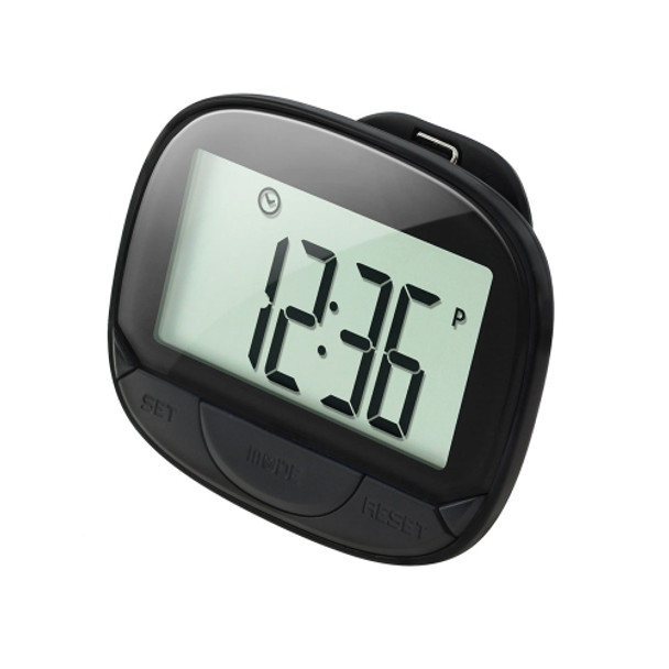 CR864 Multi-function LCD Large Screen 2D Pedometer with Back Buckle(Black)