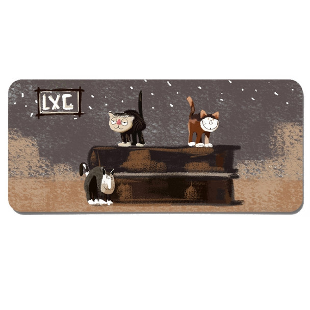 300x800x3mm illustration Cartoon Pattern Waterproof Non-Slip Mouse Pad(Three Cats)