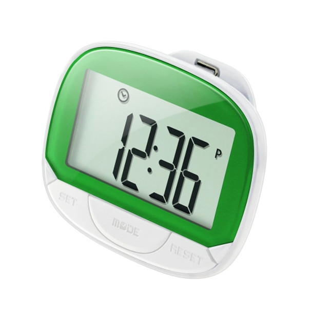 CR864 Multi-function LCD Large Screen 2D Pedometer with Back Buckle(Green)