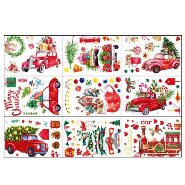 2 Sets Cartoon Christmas Window Stickers Show Window Living Room StaticChristmas Decoration Wall Stickers(2313)