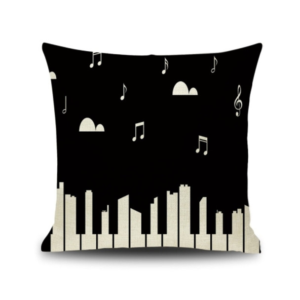 2 PCS Piano Note Digital Printed Linen Pillowcase Without Pillow Core, Size: 45x45cm(6)