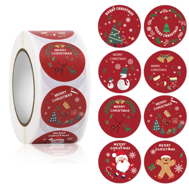 5 Rolls Christmas Gift Sticker Decoration Label Sealing Sticker(HA131)