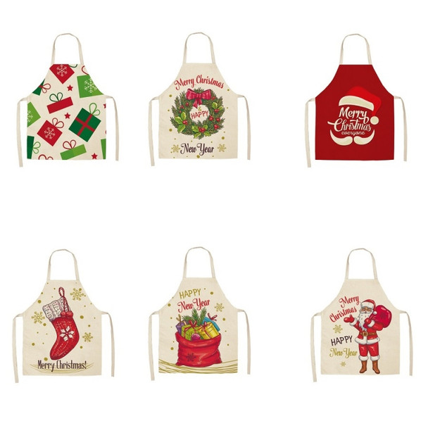 2 PCS Fabric Linen Cleaning Apron Christmas Party Decoration Apron, Specification: 47x38cm(WQ-001502)