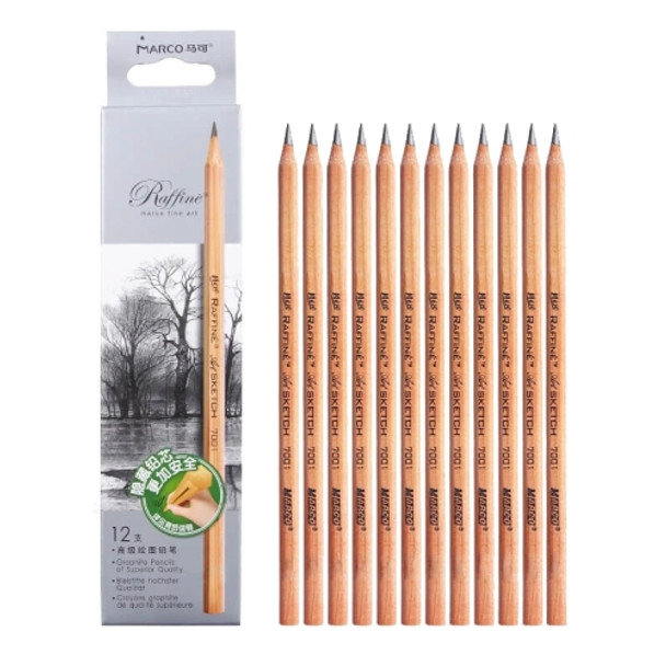 2 Boxes Marco 7001 Sketch Pencil Children Original Wooden Word Learning Stationery Art Calligraphy Drawing Pencil, Lead hardness: B