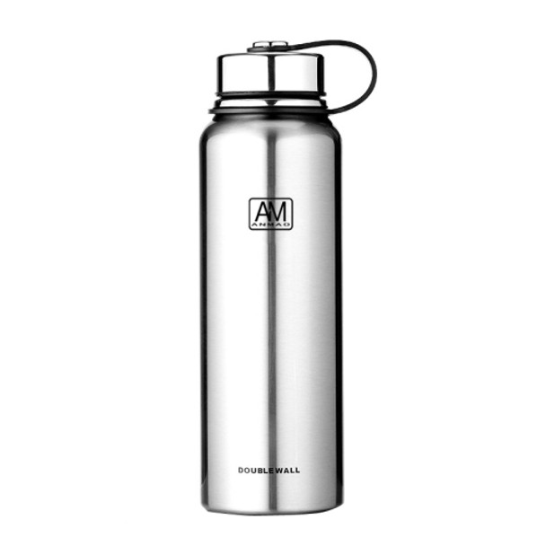 AM 304 Stainless Steel Vacuum Flask Large Capacity Portable Outdoor Sports Kettles, Capacity: 800ml(Natural )