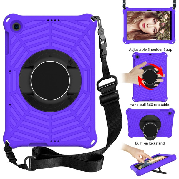 For Huawei MatePad T 10 / T 10s Spider King EVA Protective Case with Adjustable Shoulder Strap & Holder(Purple)