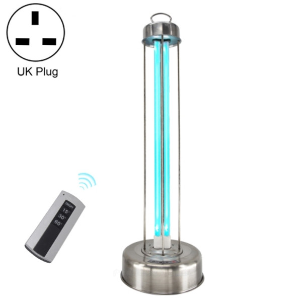 75W Remote Control Portable Mobile Stainless Steel Sterilization Table Lamp(UK Plug Ultraviolet +Ozone )